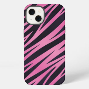 Pink Zebra Stripe Background iPhone 13 Case
