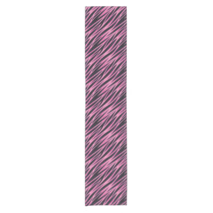 Pink Zebra Stripe Background Short Table Runner