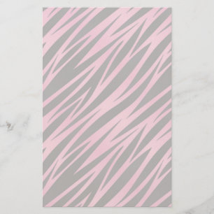 Pink Zebra Stripe Background Stationery