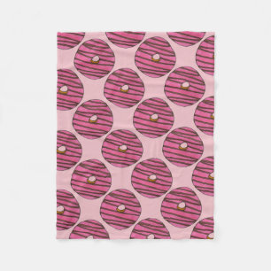 Pink Zebra Stripe Doughnut Doughnut Breakfast Food Fleece Blanket