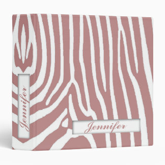 Pink Zebra stripes Binder