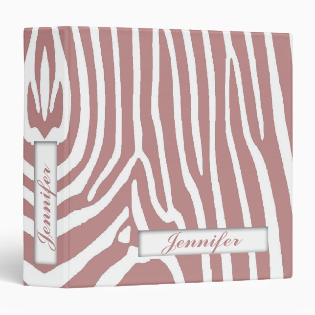 Pink Zebra stripes Binder (Front/Spine)