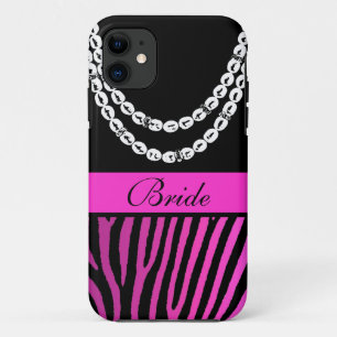 Pink zebra stripes classy pearl iphone 5 case