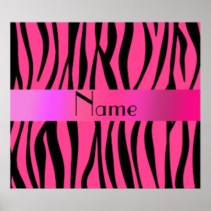 Pink zebra stripes pink stripe poster