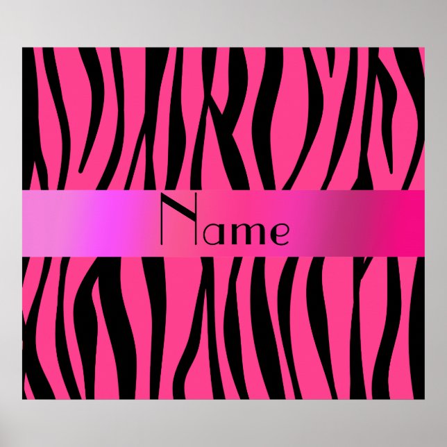 Pink zebra stripes pink stripe poster (Front)
