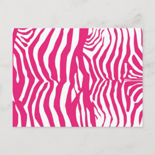 Pink Zebra Stripes Postcard
