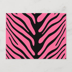 Pink Zebra Stripes Postcard