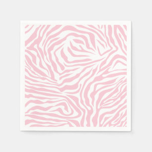 Pink Zebra Stripes Wild Animal Print Zebra Pattern Napkin