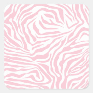Pink Zebra Stripes Wild Animal Print Zebra Pattern Square Sticker