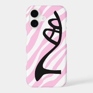 Pink Zebra Stripes With Black Shoe