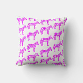 Pink Zebra Throw Pillow
