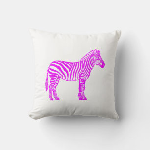Pink Zebra Throw Pillow
