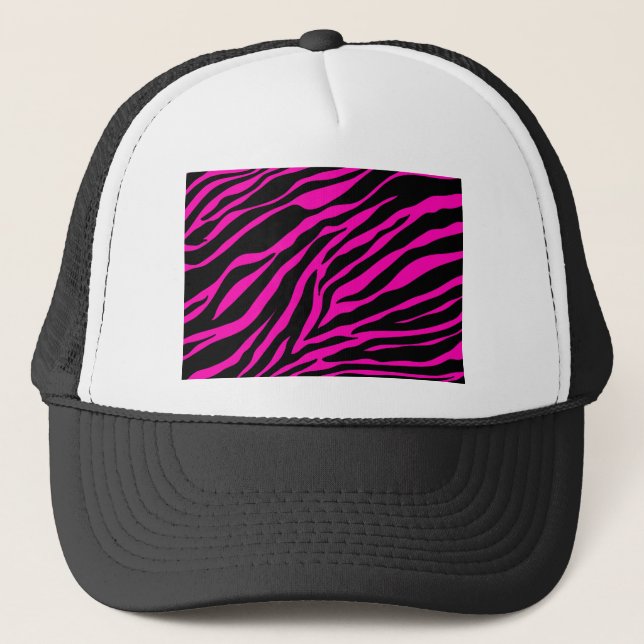 pink zebra trucker hat (Front)