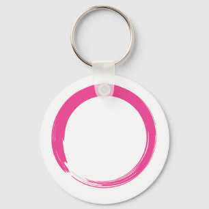 Pink Zen Symbol / Enso Circle Keychain