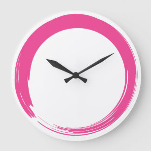 Pink Zen Symbol / Enso Circle Large Clock