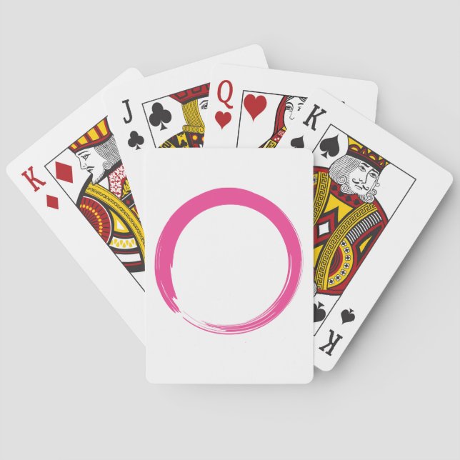 Pink Zen Symbol / Enso Circle Playing Cards (Back)