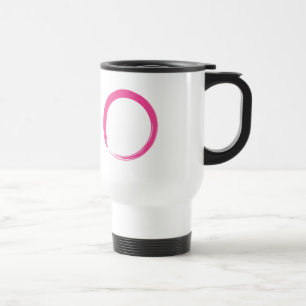 Pink Zen Symbol / Enso Circle Travel Mug