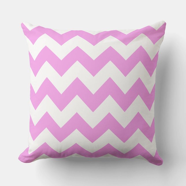 Pink Zig Zag Striped Pillow (Front)