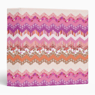 Pink zigzag background binder