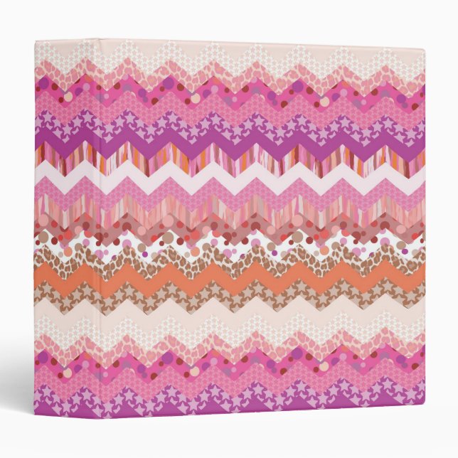 Pink zigzag background binder (Front/Spine)