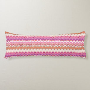 Pink zigzag background body pillow