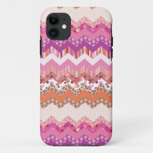 Pink zigzag background iPhone 11 case