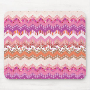 Pink zigzag background mouse pad