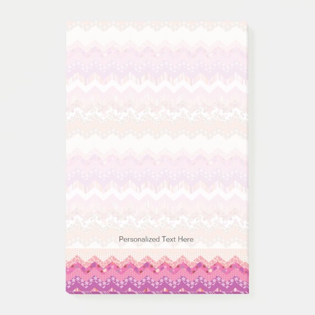 Pink zigzag background post-it notes (Front)