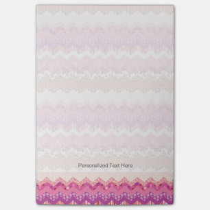 Pink zigzag background post-it notes