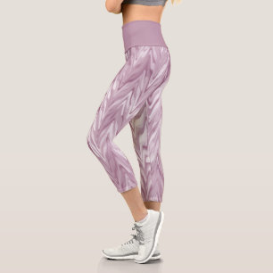 Pink Zigzag Capri Leggings
