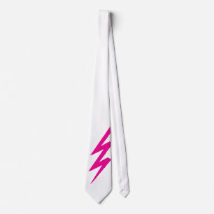 Pink Zigzag Lightning Bolt Novelty Party Neck Tie