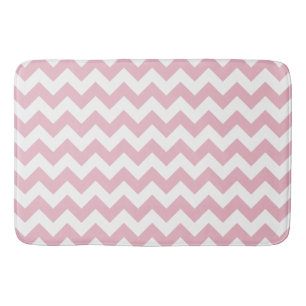 Pink Zigzag, Pink Chevron, Geometric Pattern Bath Mat