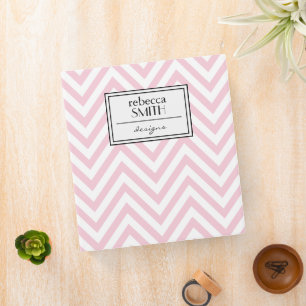Pink Zigzag, Pink Chevron, Geometric Pattern Binder