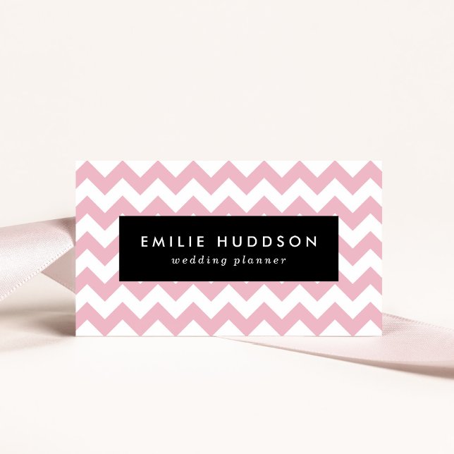 Pink Zigzag, Pink Chevron, Geometric Pattern Business Card (Creator Uploaded)
