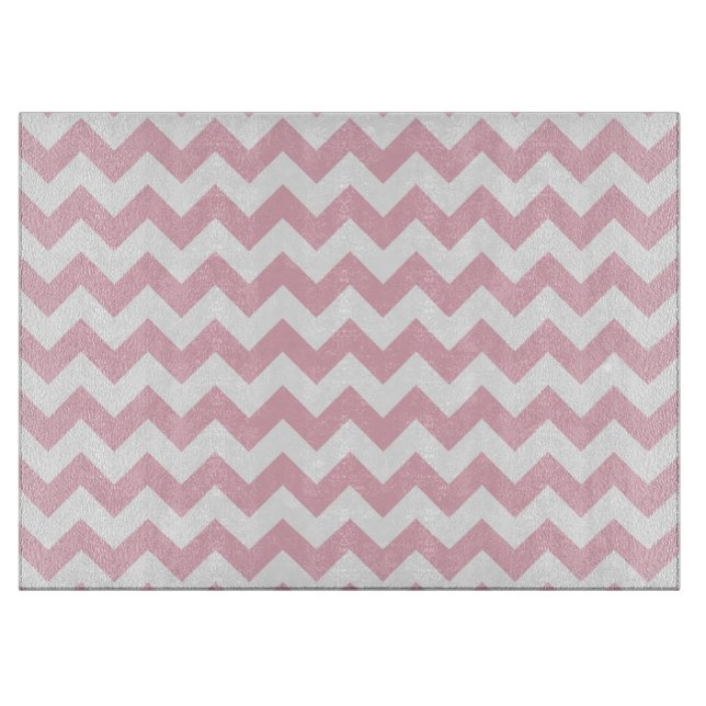 Pink Zigzag, Pink Chevron, Geometric Pattern Cutting Board (Front)