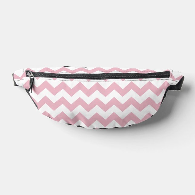 Pink Zigzag, Pink Chevron, Geometric Pattern Fanny Pack (Lay Down)
