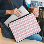 Pink Zigzag, Pink Chevron, Geometric Pattern Laptop Sleeve<br><div class="desc">Elegant,  stylish and sophisticated zigzag (chevron) pattern in pink and white colour. Modern and trendy gift,  perfect for the zigzag lover in your life.</div>