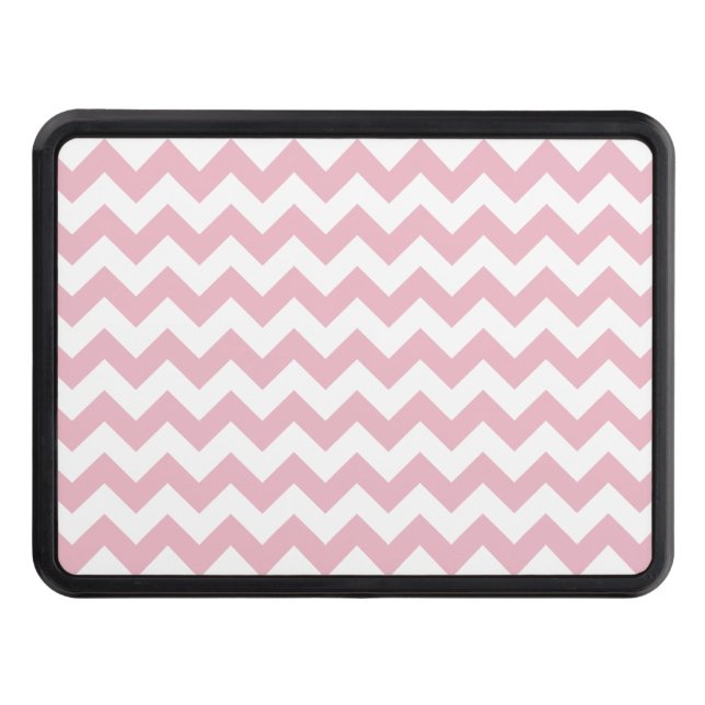 Pink Zigzag, Pink Chevron, Geometric Pattern Trailer Hitch Cover (Front)