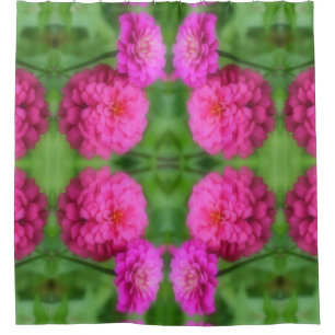 Pink Zinnia Flower Pair Close Up Abstract Pattern 