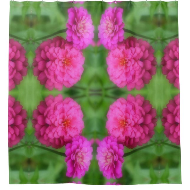 Pink Zinnia Flower Pair Close Up Abstract Pattern  (Front)