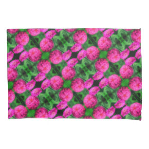 Pink Zinnia Flower Pair Close Up Abstract Pattern  Pillowcase
