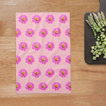 Pink Zinnia Flower Seamless Pattern on Kitchen Towel<br><div class="desc">Seamless pattern of Zinnia flower printed on kitchen towel. Colours of the Zinnia flower are pink ray florets and yellow disc florets. Floral design kitchen towel for lovers of flowers or nature.</div>