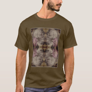 Pink Zinnia Flowers Partial Vintage  T-Shirt