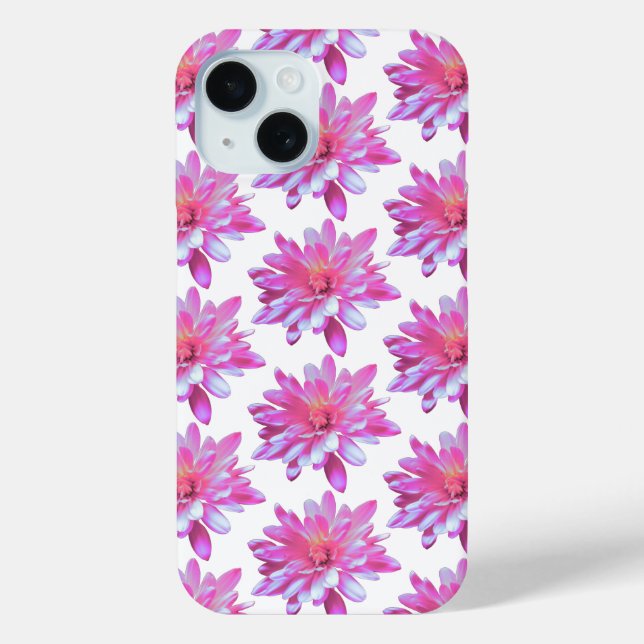 Pink zinnia, pink daisy, pretty floral pattern Case-Mate iPhone case (Back)