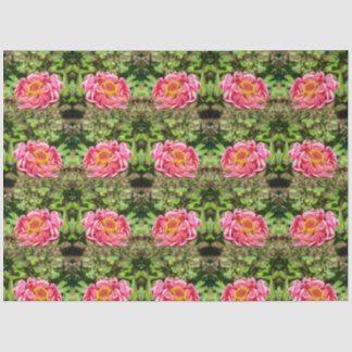 Pink Zinnia with Yellow Centre Tissue Paper