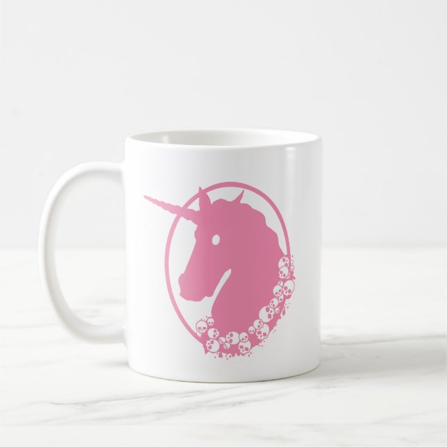 Pink Zombie Unicorn Coffee Mug (Left)