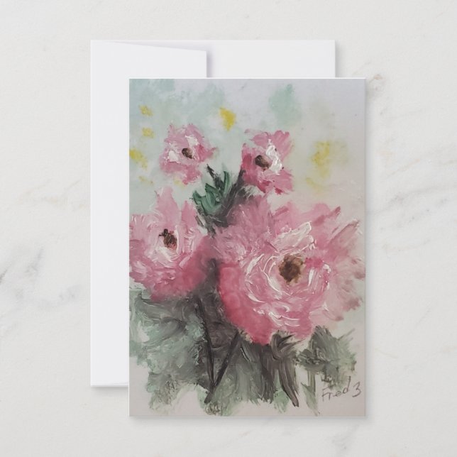 Pinkaluscious Roses Thank you Card (Front)