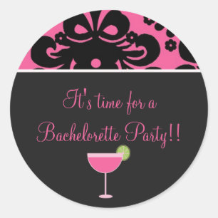 pinkblack copy, margarita, It's time for aBache... Classic Round Sticker