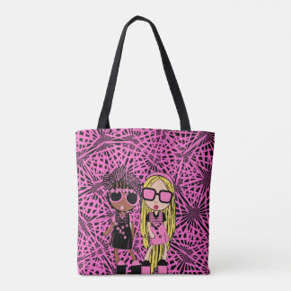 pinkblack floral pinkblackanista tote bag