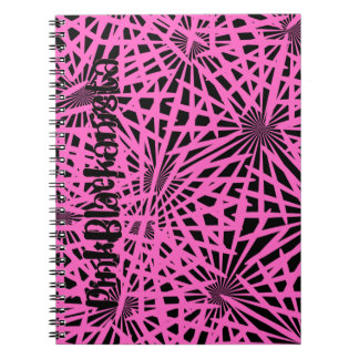 pinkblackanista floral notebook